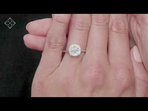 1 Carat Lab Diamond Cluster Solitaire Ring H/Si in 9K White Gold