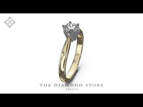 Certified High Set Chloe 18KY DIAMOND Engagement Ring 0.75CT