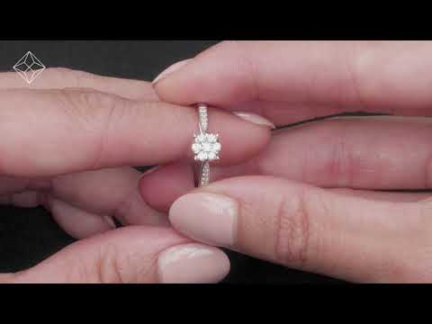 Lab Diamond Engagement Ring With Shoulders 0.25ct H/Si - 9K White Gold