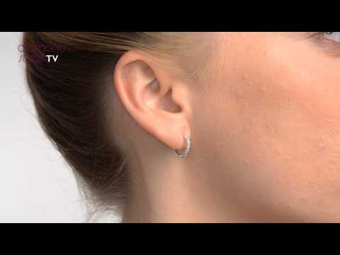 Huggie Earrings 0.11ct Diamond 9K White Gold