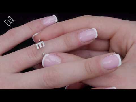 Diamond Initial 'E' Ring 0.07ct set in 9K White Gold