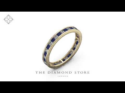 Eternity Ring Lauren Diamonds H/SI and Sapphire 1.20CT in 18K Gold
