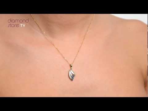 Sapphire 4 x 2mm And Diamond 9K Yellow Gold Pendant Necklace