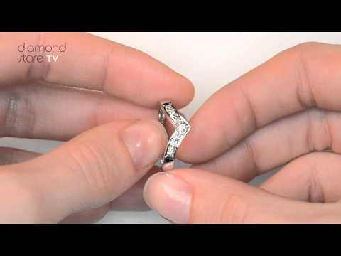 Diamond 0.11ct 9K White Gold Wishbone Ring