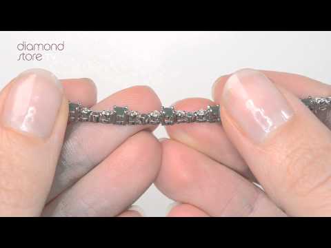 Emerald and Lab Diamond Tennis Bracelet Claw Set in 925 Silver