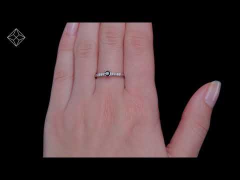 Black Diamond and Lab Diamond Engagement Ring 0.25ct in 9K White Gold