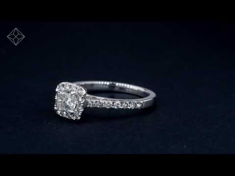 Roxy Diamond Engagement Side Stone Ring in 18KW Gold 0.98CT G/SI1