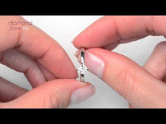 Engagement Ring Certified 0.50CT Lily 18K White Gold G/SI2