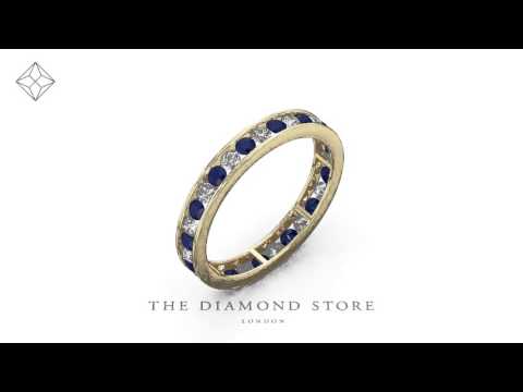 ETERNITY RING RAE DIAMONDS H/Si AND SAPPHIRE 1.40CT - 18K GOLD