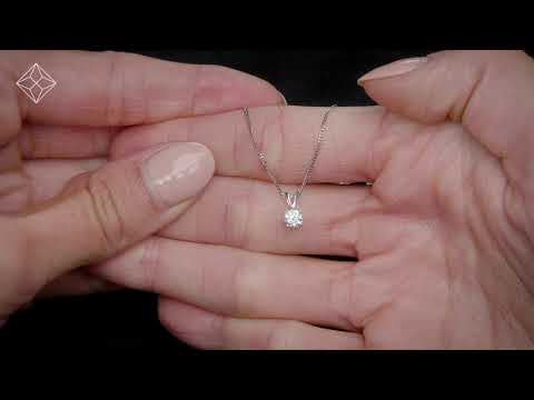 Chloe 0.25ct Lab Diamond Solitaire Necklace Pendant in 9K White Gold H/Si