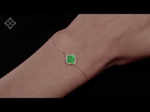 Alegria 1.01ct Emerald and Lab Diamond Bracelet in 9K Yellow Gold