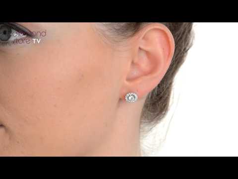 Ella Halo Lab Diamond Earrings set in Platinum 0.84ct F/VS