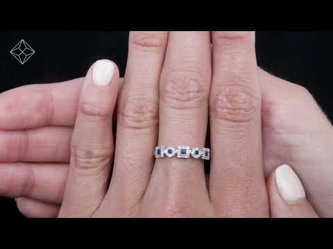 Sapphire 0.18ct And Diamond 9K White Gold Ring