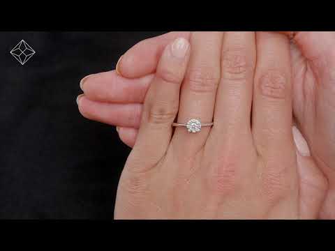 0.50ct Lab Diamond Cluster Solitaire Ring H/Si in 9K White Gold