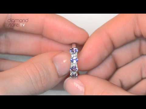 Tanzanite 0.76CT And Diamond 9K White Gold Ring