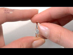 Certified Grace 18K White Gold Diamond Engagement Ring 0.25CT