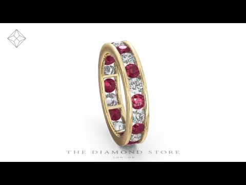ETERNITY RING RAE DIAMONDS G/VS AND RUBY 1.80CT - 18K GOLD