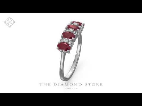 Ruby 1.12ct And Diamond 18K White Gold Ring