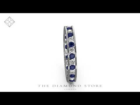ETERNITY RING RAE DIAMONDS G/VS AND SAPPHIRE 1.40CT - Platinum