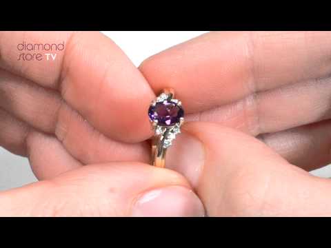Amethyst 0.68ct And Diamond 9K Gold Ring