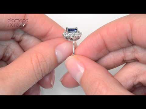 Sapphire 1.15ct And Diamond 0.50ct 18K White Gold Ring