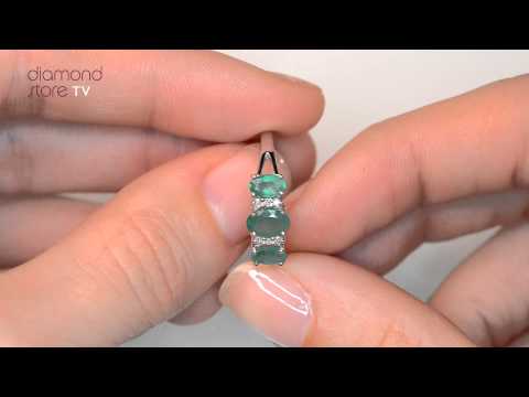 Emerald 1.06ct And Diamond 9K White Gold Ring
