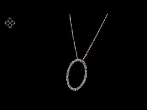 Lab Diamond Circle Necklace Pendant 1 Carat Set in 925 Silver