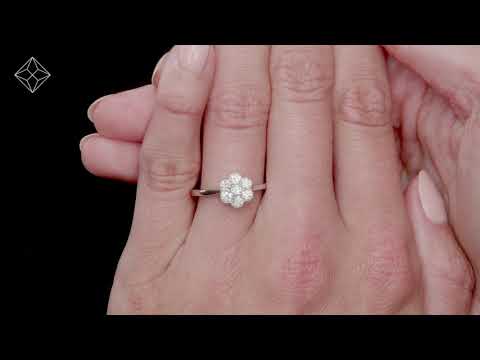 Lab Diamond Flower Ring 0.50ct H/Si in 9K White Gold