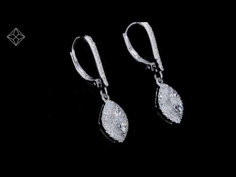 Masami Lab Diamond Marquise Earrings 0.30ct Pave Set in 925 Sterling Silver