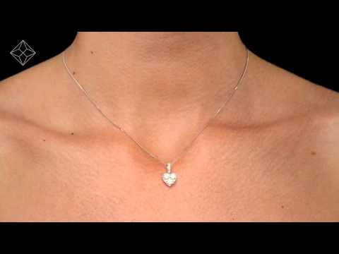 Diamond Galileo Heart 1.10CT Pendant Necklace in 18K White Gold