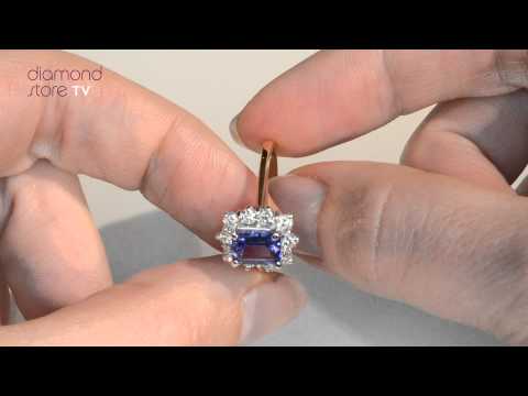 Tanzanite 7 x 5mm And Diamond 0.50ct 18K Gold Ring FET24-V