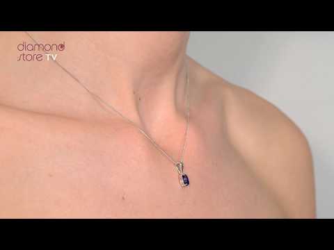 Tanzanite 7 x 5mm 9K White Gold Pendant Necklace