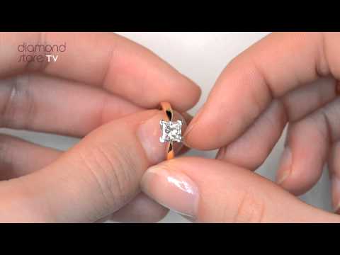Certified Lauren 18K Gold Diamond Engagement Ring 0.50CT-G-H/SI
