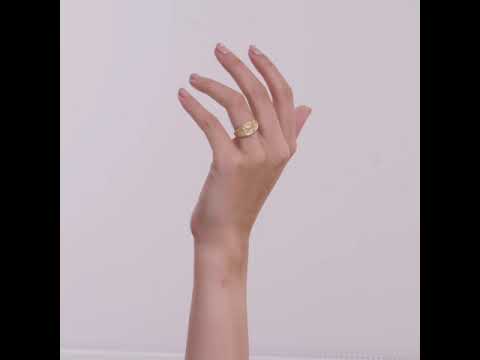 Leo Zodiac 0.01ct Lab Diamond Signet Ring in 18K Gold Vermeil
