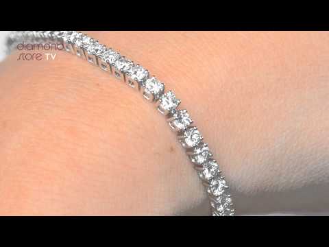 Chloe Lab Diamond Tennis Bracelet 5.00ct G/VS Set in 18K White Gold