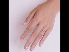 Entwine 0.30ct Emerald Cut Lab Diamond Solitaire Engagement Ring with Side Stones in 18K Gold Vermeil