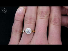 Eleanor Diamond Halo Engagement Ring in Platinum 0.65ct G/SI2