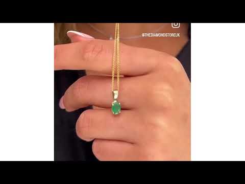 Emerald 0.76CT 9K Yellow Gold Pendant Necklace