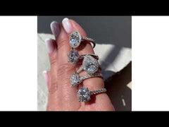 Natalia 3.45ct Lab Diamond Round Cut Engagement Ring in 18K White Gold G/VS1