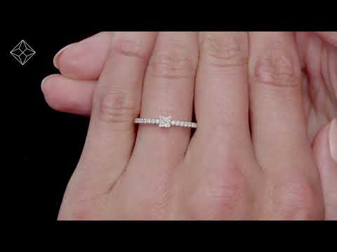 Princess Cut Lab Diamond Engagement Ring 0.25ct H/Si in 9K Gold