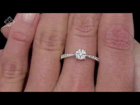 Masami Diamond Engagement Ring 0.20ct Pave Set in 9K White Gold