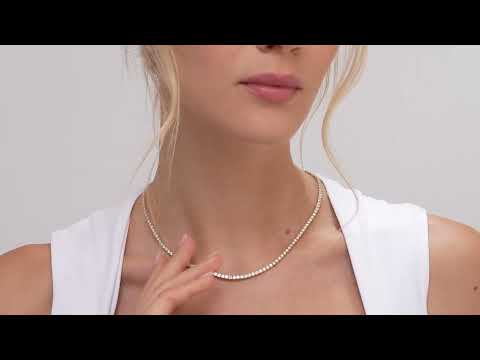 7.00ct Lab Diamond Tennis Necklace 3/4 Set in 9K Yellow Gold F/VS