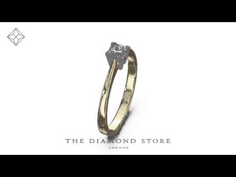Certified Lauren 18K Gold Diamond Engagement Ring 0.33CT-G-H/SI