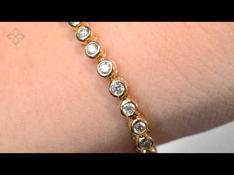 Diamond Tennis Bracelet Rubover Style 2.00ct 9K Gold