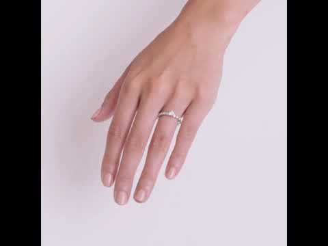 Entwine 0.30ct Heart Cut Lab Diamond Solitaire Engagement Ring with Side Stones in Sterling Silver