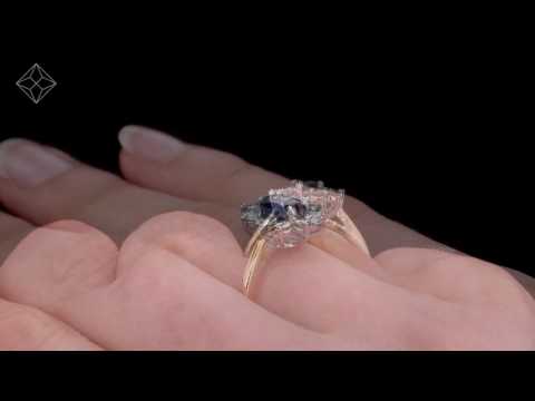 Sapphire 0.80ct And Diamond 0.50ct 18K Gold Ring