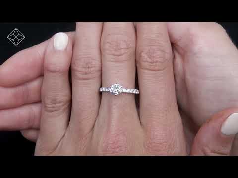 Sidestone Engagement Ring Talia 0.85ct G/SI1 Diamonds 18k White Gold