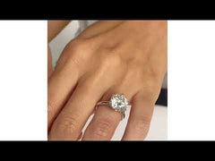 Low Set Chloe 5.00ct Lab Diamond Round Cut Engagement Ring in Platinum G/VS1