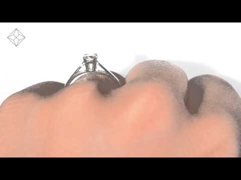 Engagement Ring Certified Elysia 18K White Gold Diamond 0.25CT