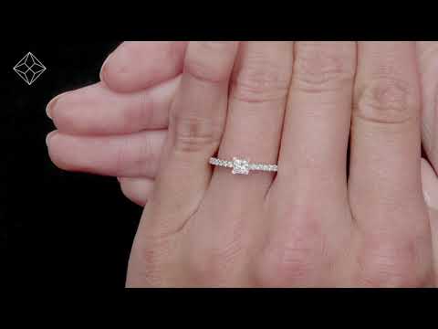 Princess Cut Lab Diamond Engagement Ring 0.50ct H/Si in 9K Gold